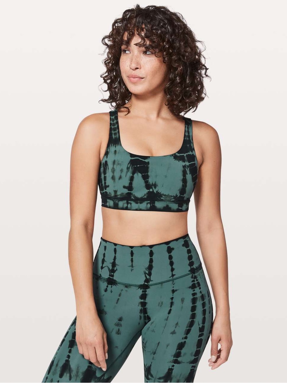 lululemon athletica Tie-Dye Strappy Sports Bra - Teal/Black